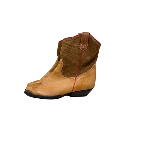 Zodiac USA Women's Western Anke Booties Size 5 Two-Tone Brown/Tan Leather Sz 5 - Picture 6 of 8